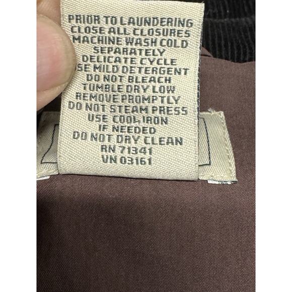 LL BEAN Quilted Barn Coat Women's XL Corduroy Collar Jacket Brown Thermore - Picture 4 of 13